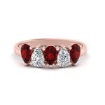 Load image into Gallery viewer, 2-carat-5-stone-wedding-band-ruby-teardrop-rose-gold-FD8294B-0.40CTGRUDRANGLE3-NL-RG
