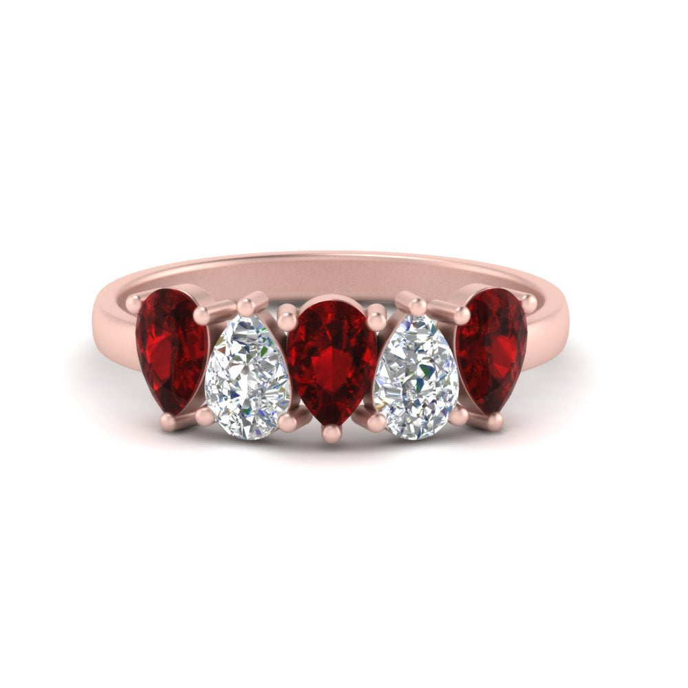 2-carat-5-stone-wedding-band-ruby-teardrop-rose-gold-FD8294B-0.40CTGRUDRANGLE3-NL-RG