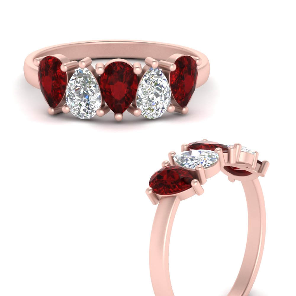 2-carat-5-stone-wedding-band-ruby-teardrop-rose-gold-FD8294B-0.40CTGRUDRANGLE3-NL-RG