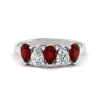 Load image into Gallery viewer, 2-carat-5-stone-wedding-band-ruby-teardrop-white-gold-FD8294B-0.40CTGRUDRANGLE3-NL-WG
