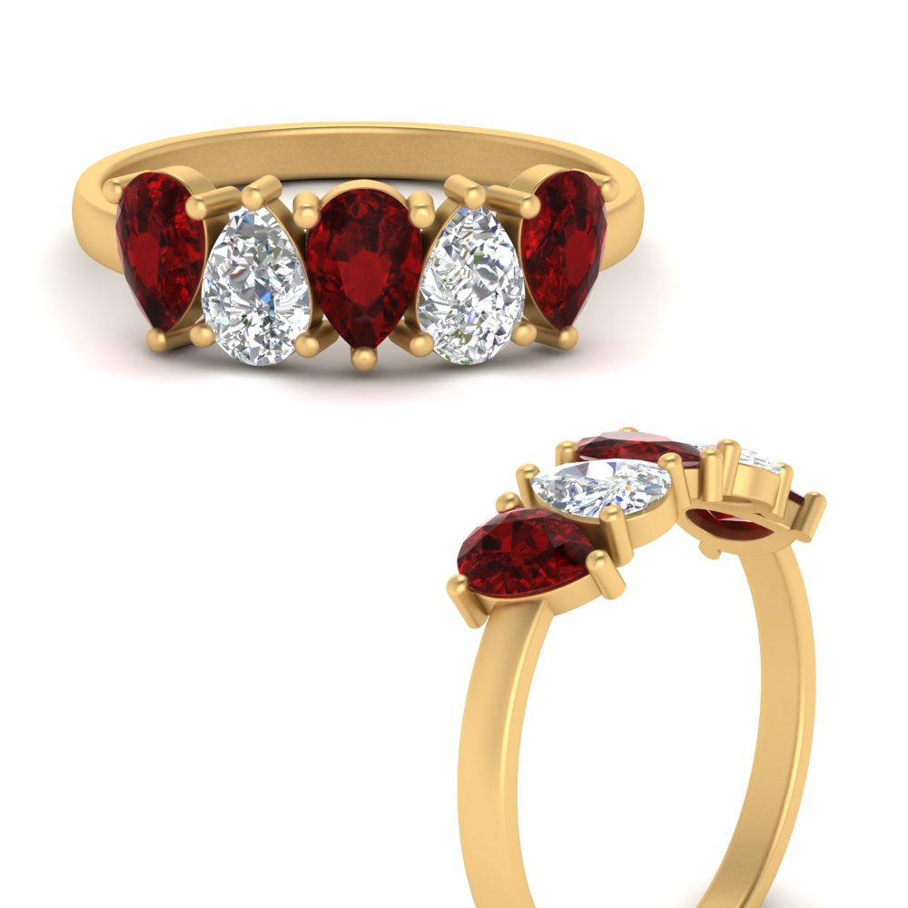 2-carat-5-stone-wedding-band-ruby-teardrop-yellow-gold-FD8294B-0.40CTGRUDRANGLE3-NL-YG