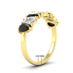 Load image into Gallery viewer, 2-carat-7-seven-stone-black-diamond-teardrop-wedding-band-in-yellow-gold-fdwb8008peblackangle2-2.00ct-nl-yg-hw.jpg