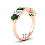 Load image into Gallery viewer, 2-carat-7-seven-stone-emerald-teardrop-wedding-band-in-rose-gold-fdwb8008pegemgrangle2-2.00ct-nl-rg-hw.jpg