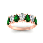 Load image into Gallery viewer, 2-carat-7-seven-stone-emerald-teardrop-wedding-band-in-rose-gold-fdwb8008pegemgrangle5-2.00ct-nl-rg.jpg