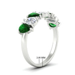 Load image into Gallery viewer, 2-carat-7-seven-stone-emerald-teardrop-wedding-band-in-white-gold-fdwb8008pegemgrangle2-2.00ct-nl-wg-hw.jpg