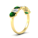 Load image into Gallery viewer, 2-carat-7-seven-stone-emerald-teardrop-wedding-band-in-yellow-gold-fdwb8008pegemgrangle2-2.00ct-nl-yg.jpg