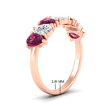 Load image into Gallery viewer, 2-carat-7-seven-stone-pink-sapphire-teardrop-wedding-band-in-rose-gold-fdwb8008pegsadrpiangle2-2.00ct-nl-rg-hw.jpg