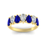 Load image into Gallery viewer, 2-carat-7-seven-stone-sapphire-teardrop-wedding-band-in-yellow-gold-fdwb8008pegsablangle5-2.00ct-nl-yg.jpg