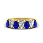 Load image into Gallery viewer, 2-carat-7-seven-stone-sapphire-teardrop-wedding-band-in-yellow-gold-fdwb8008pegsablsleep-2.00ct-nl-yg.jpg