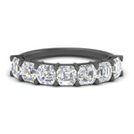 Load image into Gallery viewer, 2-carat-basket-prong-7-asscher-cut-anniversary-ring-in-black-gold-FD10118B-0.30-NL-BG
