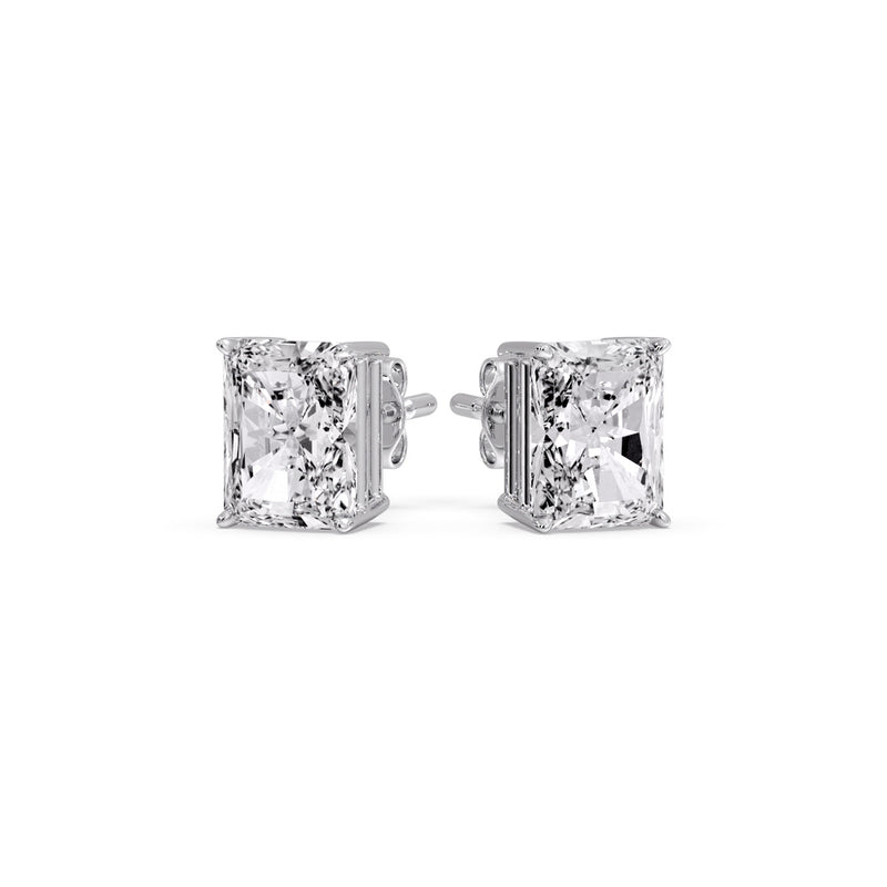 Radiant Diamond Basket Stud Earring
