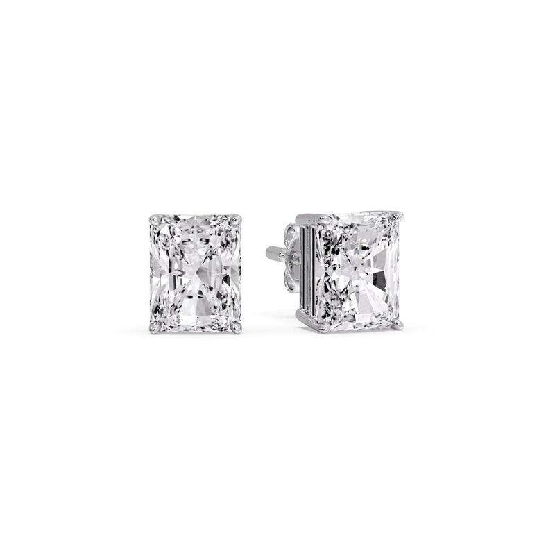 Radiant Diamond Basket Stud Earring