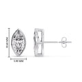 Thumbnail 30 - Bezel Stud Earring One Carat Marquise Diamond