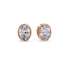 Load image into Gallery viewer, Bezel Stud Earring Oval Diamond