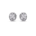 Thumbnail 31 - Bezel Stud Earring Oval Diamond