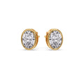 Thumbnail 35 - Bezel Stud Earring Oval Diamond