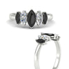 Load image into Gallery viewer, 2-carat-black-diamond-marquise-classic-wedding-band-5-stone-in-white-gold-fdwb8008mqblackangle3-2.00ct-nl-wg.jpg