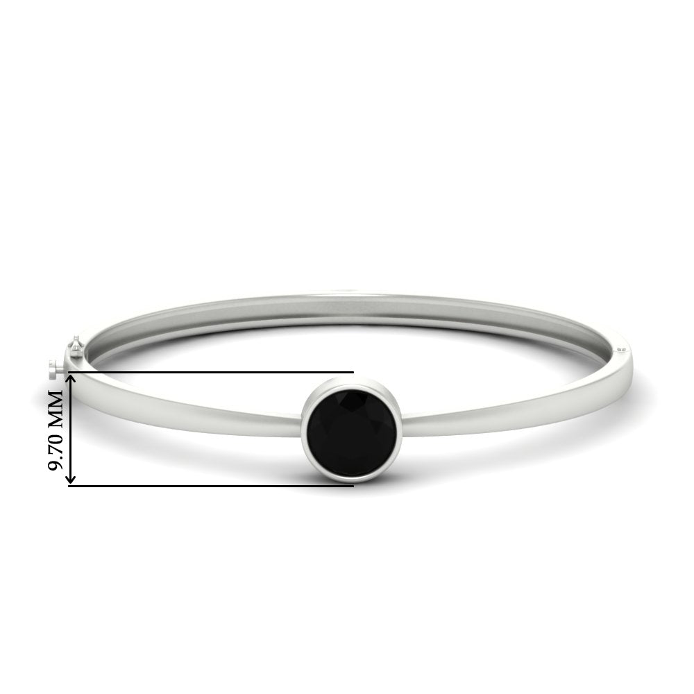 Round Solitaire Bangle Hinged Bracelet