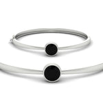 Load image into Gallery viewer, Round Solitaire Bangle Hinged Bracelet