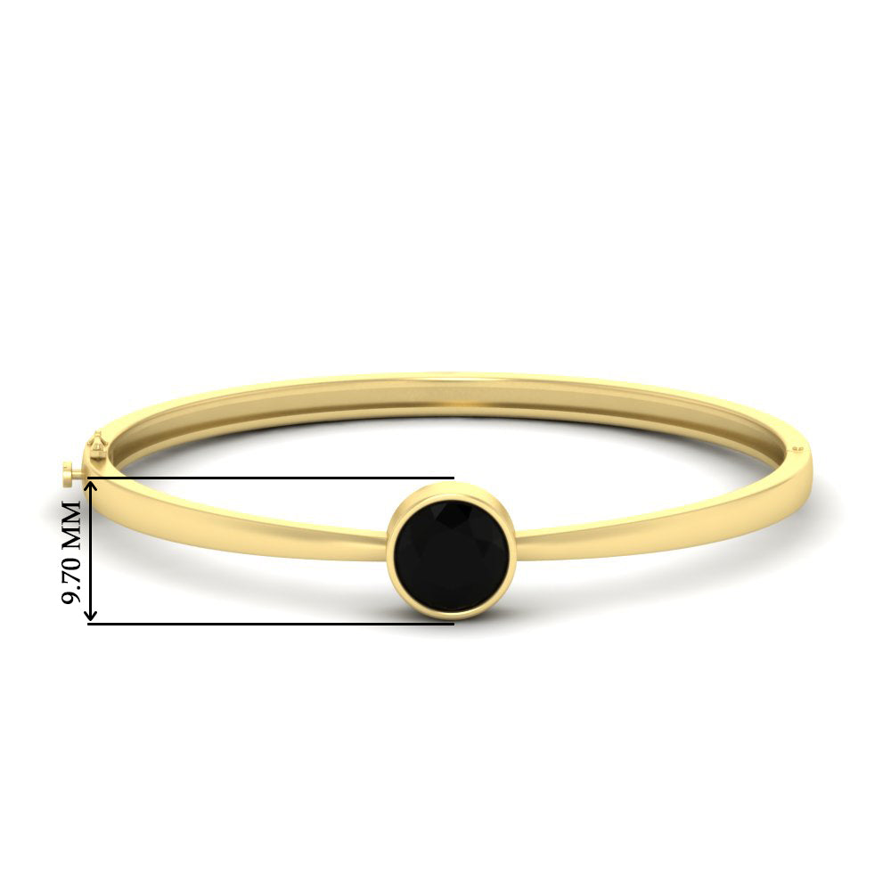 Round Solitaire Bangle Hinged Bracelet
