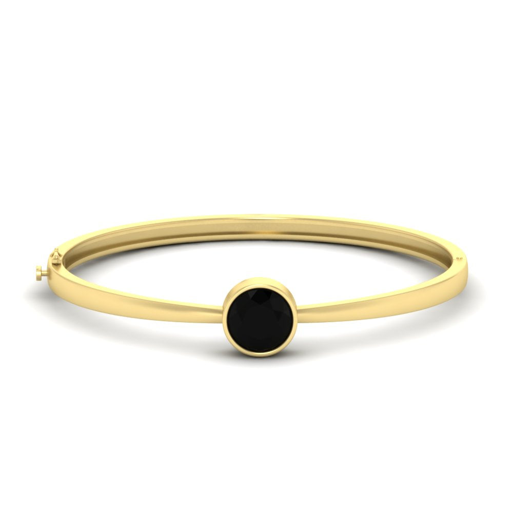 Round Solitaire Bangle Hinged Bracelet