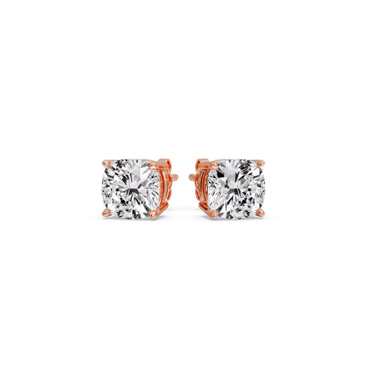 Cushion Diamond Basket Stud Earring