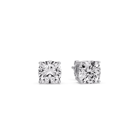 Cushion Diamond Basket Stud Earring