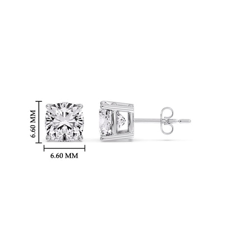 Cushion Diamond Basket Stud Earring