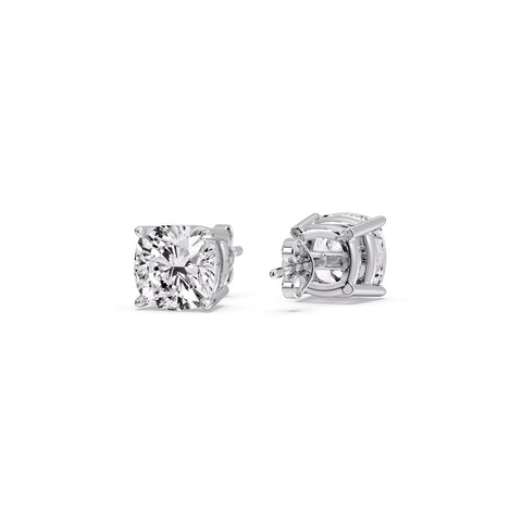 Cushion Diamond Basket Stud Earring