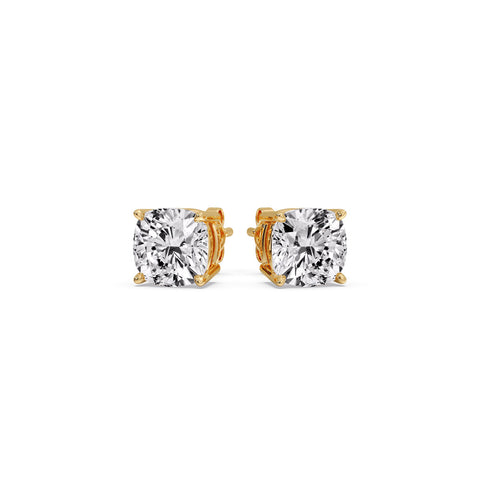 Cushion Diamond Basket Stud Earring