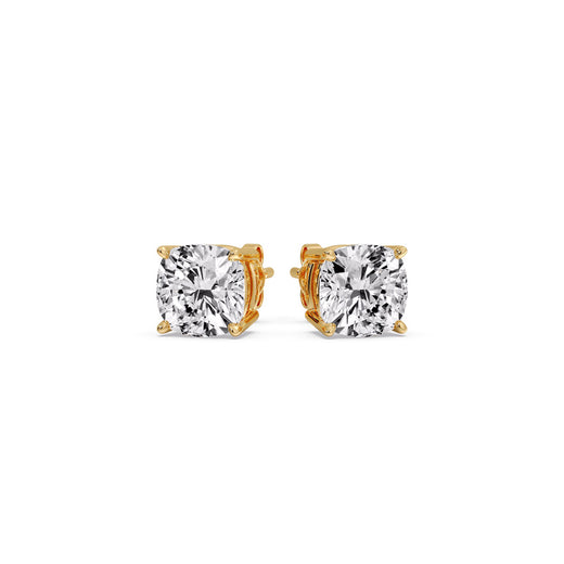 Cushion Diamond Basket Stud Earring