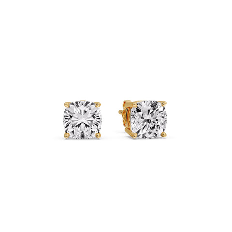 Cushion Diamond Basket Stud Earring