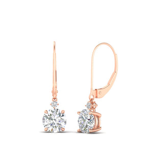 Brilliant Round 2 Stone Leverback Earrings