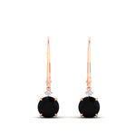 Load image into Gallery viewer, 2-carat-cute-round-cut-diamond-dangle-lever-back-earrings-with-black-diamond-in-rose-gold-FDEAR11242GBLACK-2.00CT-NL-RG.jpg