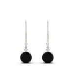 Load image into Gallery viewer, 2-carat-cute-round-cut-diamond-dangle-lever-back-earrings-with-black-diamond-in-white-gold-FDEAR11242GBLACK-2.00CT-NL-WG.jpg