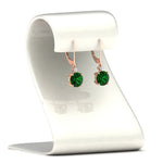 Load image into Gallery viewer, 2-carat-cute-round-cut-diamond-dangle-lever-back-earrings-with-emerald-in-rose-gold-FDEAR11242GEMGR-2.00CT-NL-RG.jpg