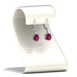 Load image into Gallery viewer, 2-carat-cute-round-cut-diamond-dangle-lever-back-earrings-with-pink-sapphire-in-white-gold-FDEAR11242GSADRPI-2.00CT-NL-WG.jpg