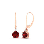 Load image into Gallery viewer, 2-carat-cute-round-cut-diamond-dangle-lever-back-earrings-with-ruby-in-rose-gold-FDEAR11242GRUDR-2.00CT-NL-RG.jpg