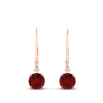 Load image into Gallery viewer, 2-carat-cute-round-cut-diamond-dangle-lever-back-earrings-with-ruby-in-rose-gold-FDEAR11242GRUDR-2.00CT-NL-RG.jpg