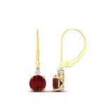 Load image into Gallery viewer, 2-carat-cute-round-cut-diamond-dangle-lever-back-earrings-with-ruby-in-yellow-gold-FDEAR11242GRUDR-2.00CT-NL-YG.jpg
