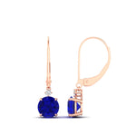 Load image into Gallery viewer, 2-carat-cute-round-cut-diamond-dangle-lever-back-earrings-with-sapphire-in-rose-gold-FDEAR11242GSABL-2.00CT-NL-RG.jpg