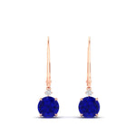 Load image into Gallery viewer, 2-carat-cute-round-cut-diamond-dangle-lever-back-earrings-with-sapphire-in-rose-gold-FDEAR11242GSABL-2.00CT-NL-RG.jpg