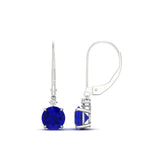 Load image into Gallery viewer, 2-carat-cute-round-cut-diamond-dangle-lever-back-earrings-with-sapphire-in-white-gold-FDEAR11242GSABL-2.00CT-NL-WG.jpg