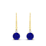 Load image into Gallery viewer, 2-carat-cute-round-cut-diamond-dangle-lever-back-earrings-with-sapphire-in-yellow-gold-FDEAR11242GSABL-2.00CT-NL-YG.jpg