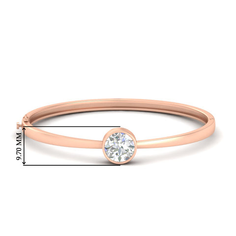 Round Solitaire Bangle Hinged Bracelet