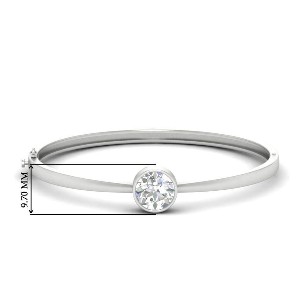 Round Solitaire Bangle Hinged Bracelet