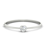 Load image into Gallery viewer, Round Solitaire Bangle Hinged Bracelet