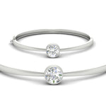 Load image into Gallery viewer, Round Solitaire Bangle Hinged Bracelet