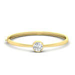 Load image into Gallery viewer, Round Solitaire Bangle Hinged Bracelet