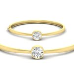 Load image into Gallery viewer, Round Solitaire Bangle Hinged Bracelet
